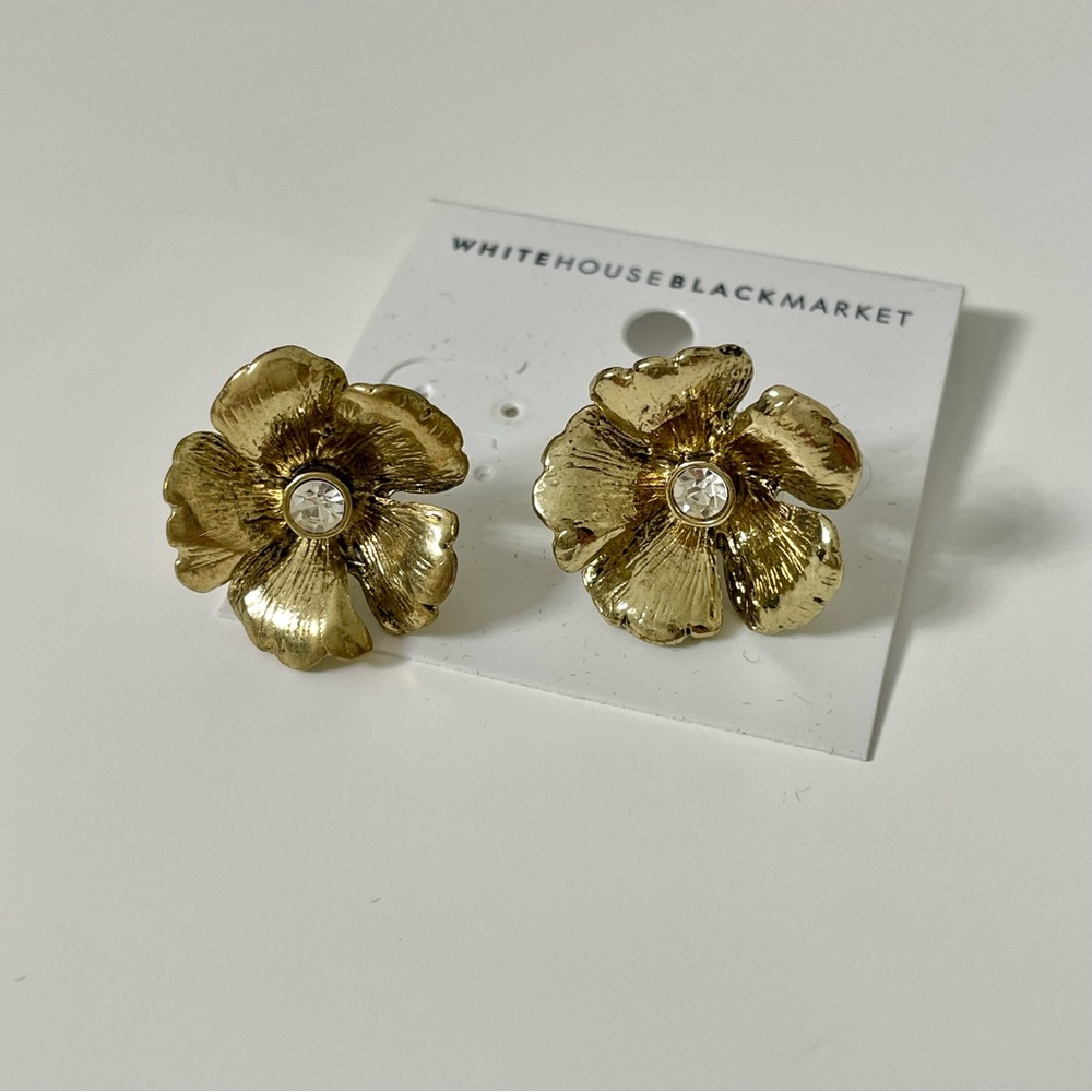 WHBM Gold Flower Earrings